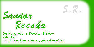 sandor recska business card